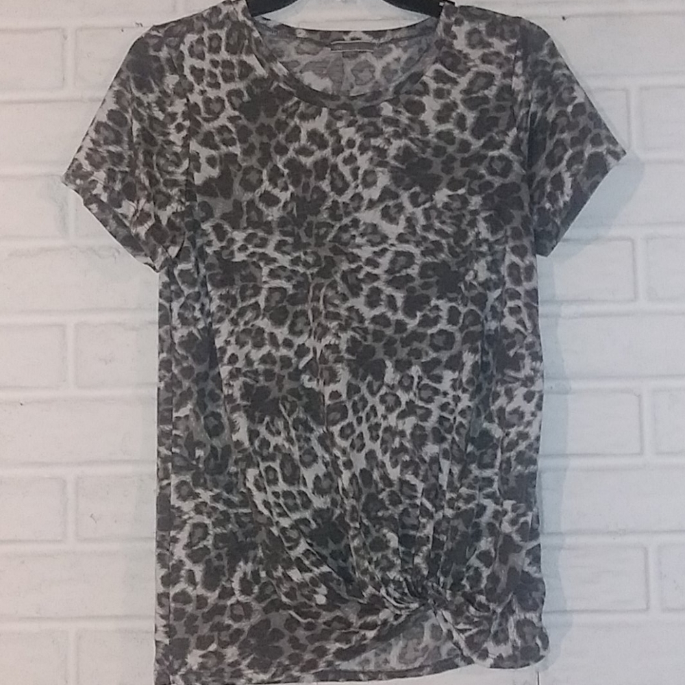 TBH Gray Leopard Print Tee
